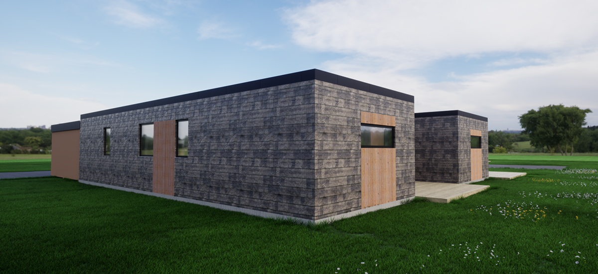 Gårdhave hus Model høj 134 m2 Lav energi Bozel Designhus