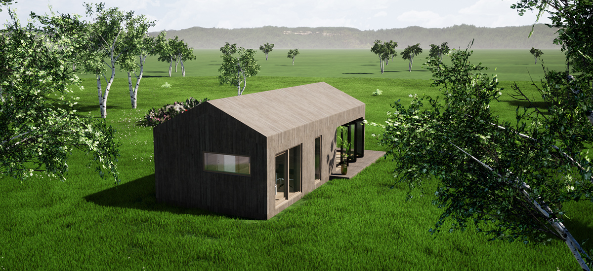 Tiny house living Auckland 60 m2 Bozelhus Designhus Lav energi